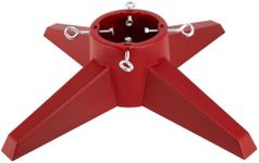 HarcoHome Christmas Tree Stand for Live Tree, Fits up to 8ft Real Tree, Sturdy Christmas Tree Holder with Spike for Real Tree, Xmas Tree Base Stand (Red)