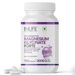 INLIFE Chelated Magnesium Glycinate Supplement 2000mg Per Serving, High Absorption for Relaxation & Healthy Muscle Function - 120 Tablets (Pack of 1, 120)