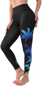 ATTRACO Swimming Leggings for Women Long Rash Guard Pants Tummy Control Swim Pant Black M