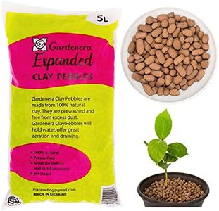 GARDENERA - Organic Expanded Clay Pebbles (5 Liter) - Made from 100% Natural Clay, Can be Used for Drainage, Decoration, Aquaponics, Hydroponics and Other Gardening Essentials (Made in Ukraine)