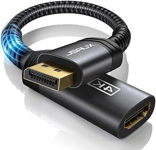 JSAUX Adaptador DisplayPort a HDMI 4 K @ 30 Hz Chapado en Oro DP Macho a HDMI Hembra, convertidor de Nailon Trenzado Compatible con HP, HDTV, ThinkPad, Monitor, proyector, Escritorio, etc