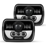 SEALIGHT 5x7 7x6 Inch Led Headlights with DRL Turn Signal High/Low Beam H6054 Sealed Beam Led Rectangular Headlight Fit for Wrangler YJ Cherokee XJ, 2Pcs