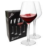 COOKY.D Floating Tritan-Plastic Red Bordeaux Wine Glasses 15oz Unbreakable Long Stemmed Glassware for Pool Party Birthday Dishwasher Safe Set of 2