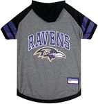 Pets First NFL Baltimore Ravens Hoodie for Dogs & Cats. NFL Football Licensed Dog Hoody Tee Shirt, Medium. Sports Hoody T-Shirt for Pets. Licensed Sporty Dog Shirt