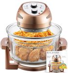 Big Boss Air Fryer, Large 16 Quart Oil-Less AirFryer with Built in Timer, Air Fryers, Dishwasher Safe, Friteuse a Air Chaud, Includes 50+ Recipe Book - Copper