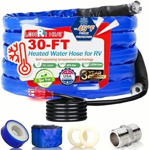 30FTHeated Rv Water Hose Camper Water Drinking Water Safe Garden Hose -45 ℉ With Electrically Heated, Lead And Bpa Free, 3/4" Adapter, Led Plug, For Rv Camper/Home Winter Accessoriesose