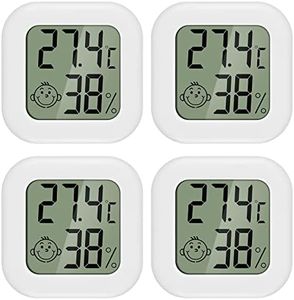 PAIRIER 4 Stück luftfeuchtigkeitsmesser Thermometer Innen Mini LCD Digital Thermometer Hygrometer Gauge für Babyzimmer Seniorenzimmer Arbeitszimmer Weinkeller usw
