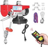 Electric Hoist, 850lbs Electric Lift Hoist Winch with Wireless Remote Control Electric Cable Hoist, 39 Ft Lifting Height, 12m Rope Single/Double Slings 850W Power Electric Hoists for Goods Lifting