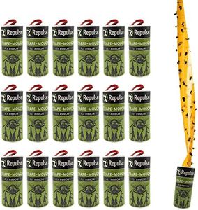 Repulseo® Rubans Attrape Mouches [Made in UE], Papier Tue Mouche Interieur, Rouleau adhesif Mouche Collant, Piege Maison Forme serpentin, Produit à Base de Colle, Alternative aux tapettes