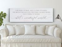 And I Think To Myself What A Wonderful World Sign Wall Art Canvas Prints I See Skies Poster Painting Christmas Wall Decor Unframed