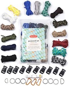 Incraftables Paracord kit with 15 Colors Paracord Rope (2mm), Buckle, Keyring, Carabiner & More. Best Paracord Bracelet Making Set for Lanyards, Dog Collars, Parachute Cord & Survival Rope