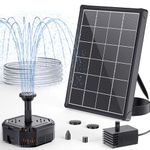 POPOSOAP 4W Solar Water Fountain with Filter Kit, Creates Beautiful Water Features & Cleans Water, Solar Water Pump for Bird Bath, Fish Tank, Small Pond
