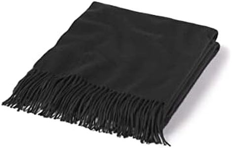 State Cashmere Home Throw Blanket with Decorative Fringe 100% Pure Cashmere Ultra Soft Accent Blanket for Couch, Sofa & Bed (Black, 60"x50")