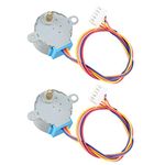 HALJIA 2PCS 28BYJ-48 DC 12V 4 Phase 5 Wire Stepper Motor Gearmotor for Air Conditioner Security Camera Monitoring Adjustment Direction Drive Compatible with Arduino DIY Project