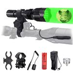 WINDFIRE LED Hunting Torch with Green/Red Light, Super Bright 5000 Lumen, 800 Meters Long Range, Waterproof Outdoor Flashlight with Remote Pressure Switch, Scope Mount and Rechargeable 18650 Battery