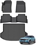 Binmotor-Custom Fit Floor Mats & Cargo Liner for Kia Seltos 2024 2025, All Weather Mats 2025 2024 Kia Seltos Car Accessories Mats, TPE Soft Rubber Trunk Cargo Mat for Seltos 2024 2025