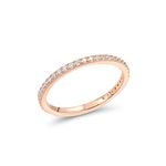 Santuzza 925 Sterling Silver Stackable Ring White Cubic Zirconia Engagement Wedding Band Stacking Ring for Women (6.5, Rose Gold Palted)