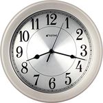 JUSTIME 8.5 inch Brushed Metal Water Resistant Wall Clock, Special for Small Space, Office, Boats, RV (W86007 Brushed Chrome)