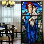 Decortive Window Film Privacy European Stained Glass Window Stickers No Glue Frosted Window Coverings Window Tint (W x L) 90x130cm(35.2"x51.2")