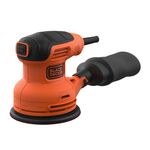 BLACK+DECKER 230W Random Orbital Sander, 13,000 RPM Electric Sander for Wood, Metal, Glass with Integrated Dust Collection, Easy Velcro Sandpaper Change, and Ergonomic Grip, BEW210-GB
