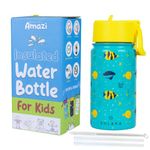 SOLARA Water Bottle for Kids 450ml, Kids Water Bottle, Sipper Bottle for Kids, Thermosteel Kids Bottle, Stainless Steel Water Bottle for Kids, Straw Bottle for Kids, Fish