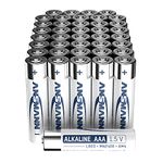 ANSMANN AAA Disposable Batteries [Pack of 40] Family Pack of Alkaline Long Lasting Micro Triple A Battery for Torch Lights, Remote Controls, Alarm Clock, Wall Clocks - White
