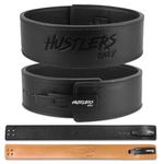 Hustlers Only Weight Lifting Belt with Lever Buckle Genuine Leather Gym Belt for Deadlift, Power Lifting, Workout Belt 10mm thickness for Back Support, Lifting Belt for Men and Women (M, Black)