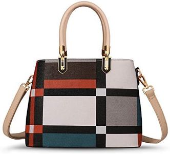 Tibes Top-Handle Handbags for Women Ladies Satchel Purse Splicing Color Shoulder Bag Fashion Tote Bags