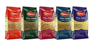 Manna Millets 2.5Kg Combo Pack of 5, Unpolished Millets, Siridhanya, Certified Low GI, Little 500g, Kodo 500g, Foxtail 500g,Barnyard 500g,Proso 500g, Natural Grains 500g