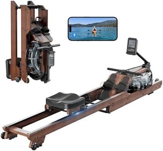 Dripex Faltbares Wasser-Rudergerät für Zuhause aus Massivholz| mit LCD-Display & Bluetooth App | Ergonomischer Sitz | bis 400LBS Belastbarkeit | Klappbar für platzsparende Aufbewahrung
