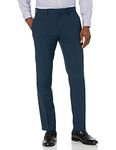 Kenneth Cole REACTION Men's Stretch Weave Slim Fit Dress Pant, Ink, 36W x 32L