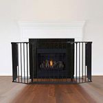 Safetots Multi Panel Fire Surround, 62cm Deep x 104cm Wide, Black, 70cm Tall, Child and Pet Fire Safety, Baby and Toddler Fire Guard, Safety Barrier for Fireplaces, Easy Installation