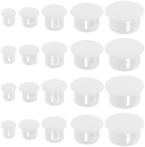 ECSiNG 100Pcs Plastic Hole Plug Replacement Flush Type Hole Plugs Snap Furniture Fencing Post Pipe Insert End Caps Accessories for Cabinets Window Frames White