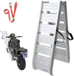 LIEKUMM Motorbike Loading Ramp, 182.5cm Aluminum Loading Ramp for Van, ATV Truck Scooter Quad Lawn Mower, 250kg Capacity Motorcycle Loading Ramp, Silver