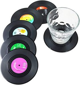 Dr.JIEER 6 bevande vinile sottobicchieri,sottobicchiere,per dischi CD retrò