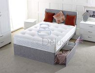 2FT6 3FT Chenille Fabric Divan Bed with Mattress | Free HEADBOARD | Storage Drawers by Comfy Deluxe LTD (Silver, 3FT 0 Drawers)