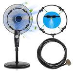 Fan Misting Kit Fan Misters for Cooling Outdoor Misting Fans for Outside 18 Inches Misters for Outside Patio with 9.85FT Misting Tube and 4 Brass Mist Nozzles for Garden Barbecues Parties (18 IN)