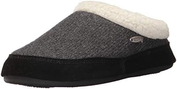 Acorn Women's Mule Ragg Slipper, Dark charcoal heather, Large Standard US Width US