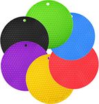 FS COOL Silicone Trivet mat, Multi-Purpose Heat mat, Non-Slip Insulation mat Heat-Resistant, hot Pot Rack-Drying mat, Heat-Resistant Kitchen Heat mat for countertops and Tables (Pack of 6, Random)