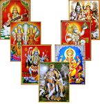 Crafts of India Wholesale Lot of 10 Hindu Gods and Goddess Reprint Posters : Size - 9x11 Inches