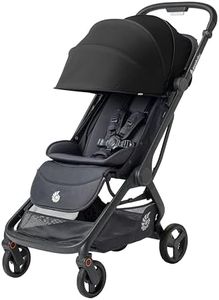 Poussette Ergobaby Metro 3 avec fonction d'inclinaison, poussette de la naissance à 22kg (0-4 ans), pliable et compatible avec les sièges auto, siège ergonomique, Onyx Black