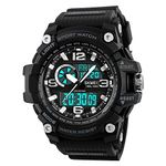 SKMEI Men's Digital Sports Watch, 50Ｍ Waterproof Military Watches LED Screen Large Face Stopwatch Alarm Wristwatch