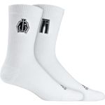 adidas Unisex Track Suit Embroidered Socks, White/Black, 4.5-6