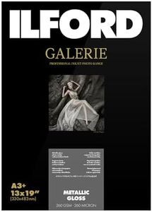 ILFORD Galerie 13x90” (50 Sheets) Metallic Gloss with Iridium Finish, Instant Dry Archival Photo Inkjet Paper 10.5mil / 260gsm for Dye and Pigment Ink Printers, Made in Germany