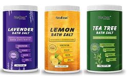 Nankings Epsom Salt Aromatherapy Bath Salt Collection - Lavender, Lemon, and Tea Tree - Relaxation, Revitalization, and Rejuvenation - 3 Jumbo 1kg Jars