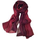 NUG STAR Cotton Silk Scarf Elegant Soft Wraps Color Shade Scarves for Women,Wine red