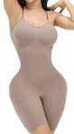 FUT Shapewear for Women Tummy Control Butt Lifter Body Shaper Waist Trainer Bodysuit Thigh Slimmer, #8 Beige, Medium