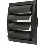 Anthracite Exhaust Hood Vent 6'' Inch / 150 mm with Shutters, Built-in Pest Guard Screen and Flange, Black Air Vent Cover with Flaps, HVAC Exhaust Vent Duct Cap, Helps with Backdraught/Backdraft