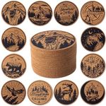 STARUBY Coasters for Drinks 12 pcs Absorbent Cork Coasters with Outdoor Coaster for Coffee Table Housewarming Gifts for New Home Present for Friends, Living Room Decor, Apartment Decor