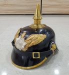 THOR INSTRUMENTS Eagle and Star Prussian Garde Infantry Helmet German Pickelhaube Helmet | Imperial Prussian Officer Spiked Helmet | Black Leather Replica Helmets